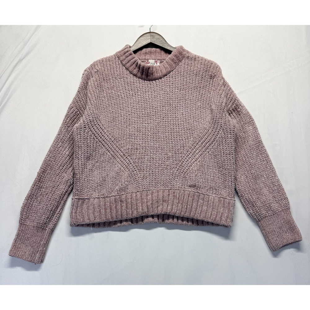 Pink Republic Sweater Womens Medium Dusty Pink Chenille Chunky Knit Ribbed Warm